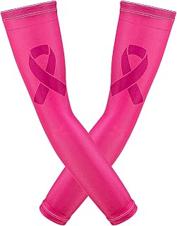 Breast Cancer Awareness Sleeves Pink Arm Sleeves Pink Compression Arm Sleeve for Basketball Golf Football