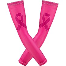 Breast Cancer Awareness Sleeves Pink Arm Sleeves Pink Compression Arm Sleeve for Basketball Golf Football