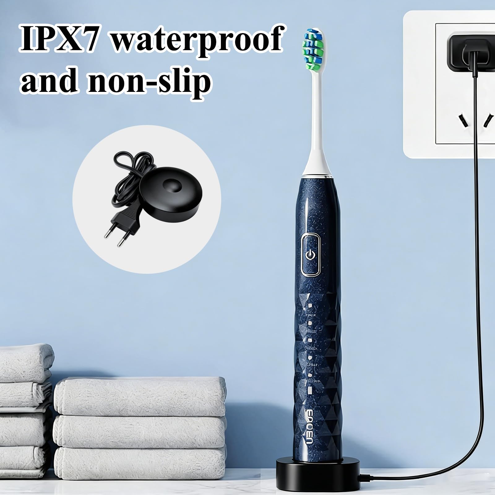 Caricabatterie magnetico per Oral-B IO Series 7 8 9 Spazzolino per denti, modello 3768, base di ricarica a induzione IPX7, impermeabile, ricambio affidabile e portatile, stazione di ricarica