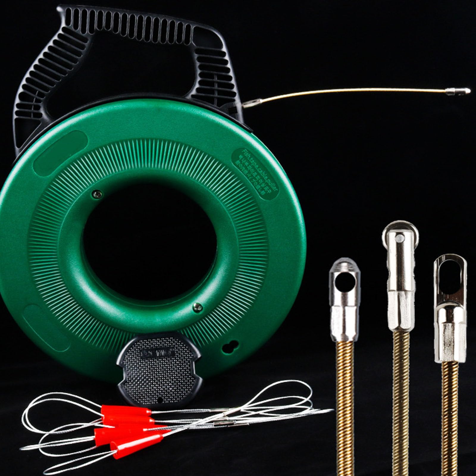 Cinta de alambre de acero de 50 m, para electricista, construcción de ABS, herramienta profesional para cableado eléctrico, cable flexible, caña de pescar para conductos apretados