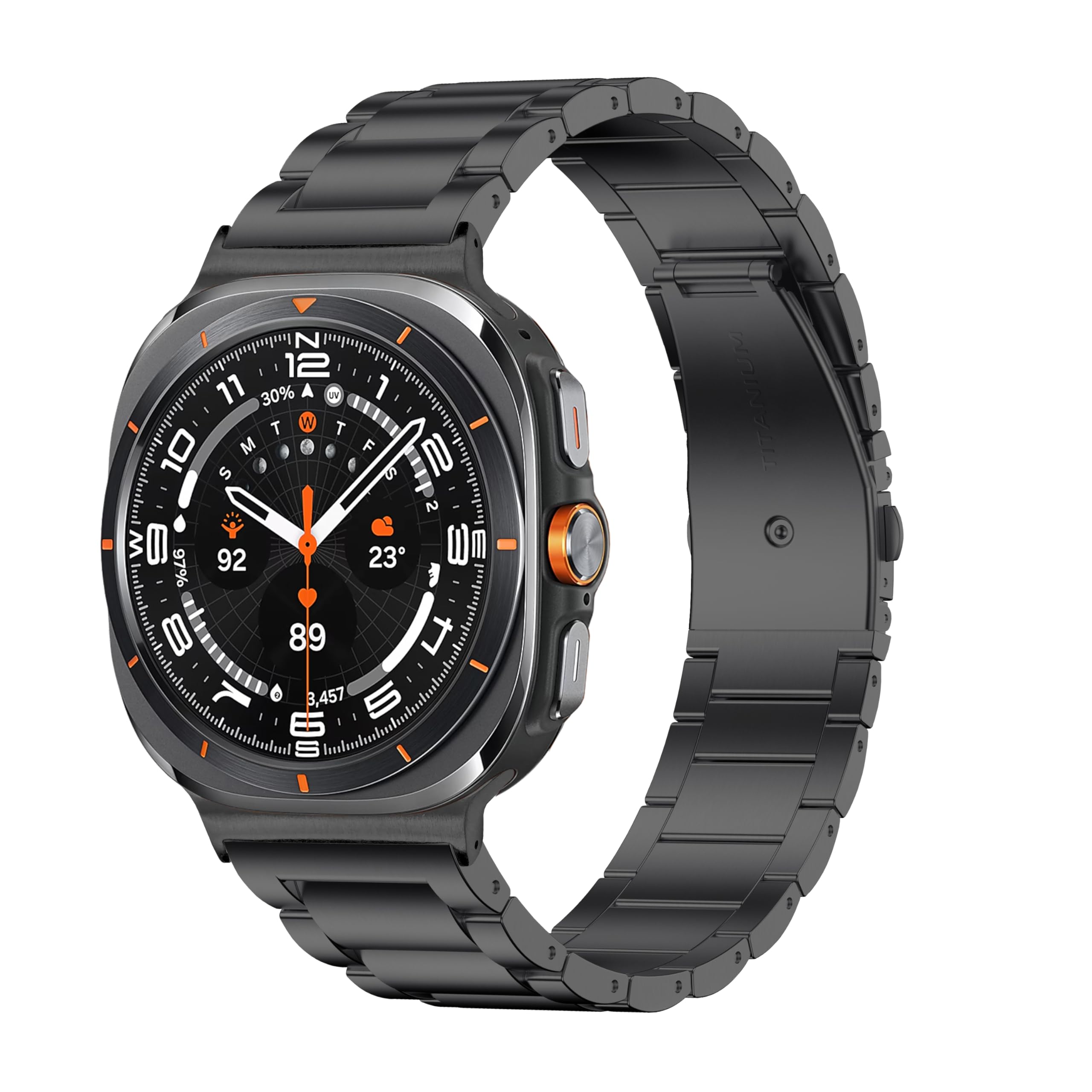 Bracelet de rechange en métal titane pour Galaxy Watch Ultra de 47 mm pour homme et femme, compatible avec Samsung 7, noir