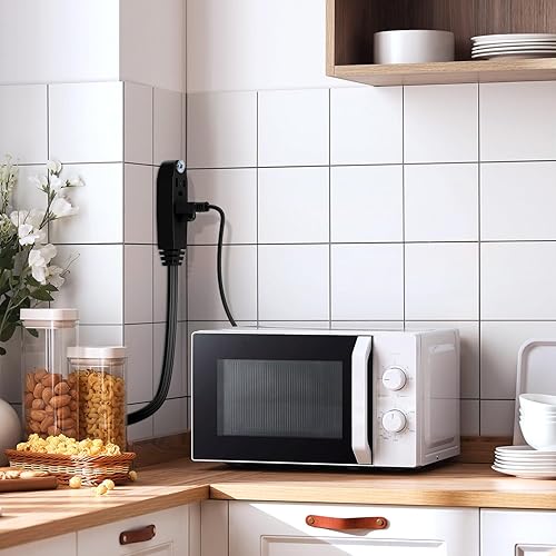 Miniatura 5 de Kasonic - Cable de extensión de 3 tomas de corriente de 25 pies, 1 paquete, múltiples salidas a tierra de triple cable, certificación UL 163 SPT-3,