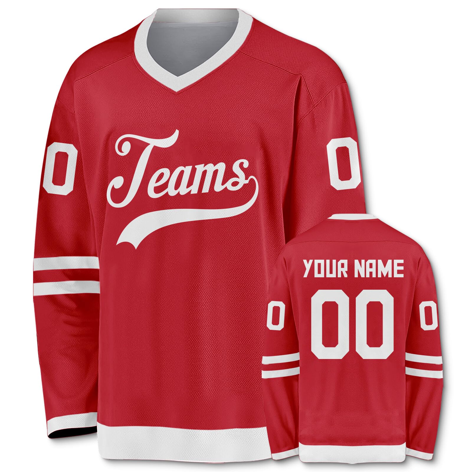 Custom Ice Hockey Jersey Hip Hop Personalized Printed Long Sleeves Hockey Jersey Custom Gift for Men Women Youth Kid