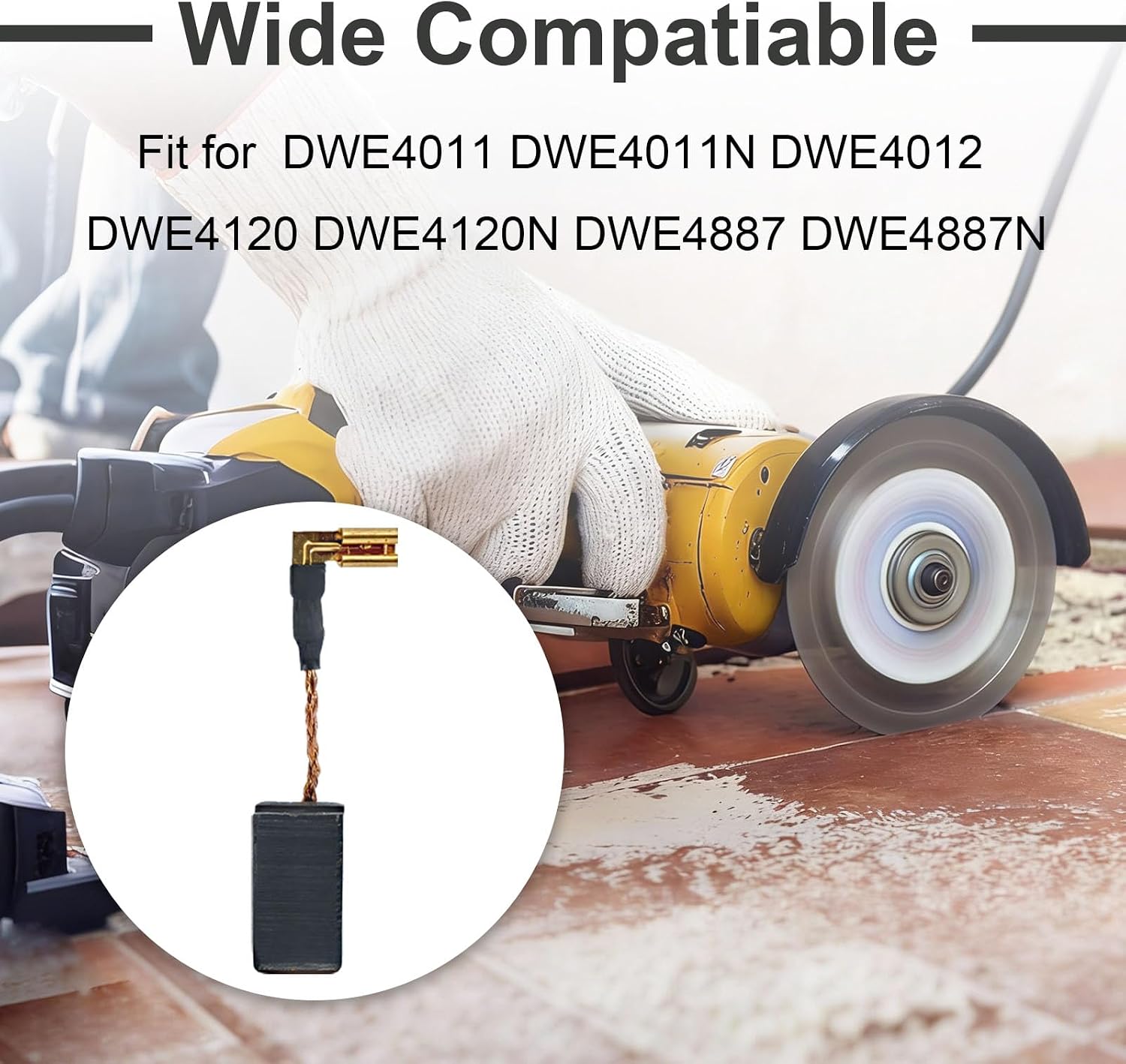 N097696 Replacement Parts Carbon Brushes Compatible with D e-Walt DWE4011, DWE4120, DWE4012, DWE4100, DWE4887, DWE4120N Grinder (12 Pack)