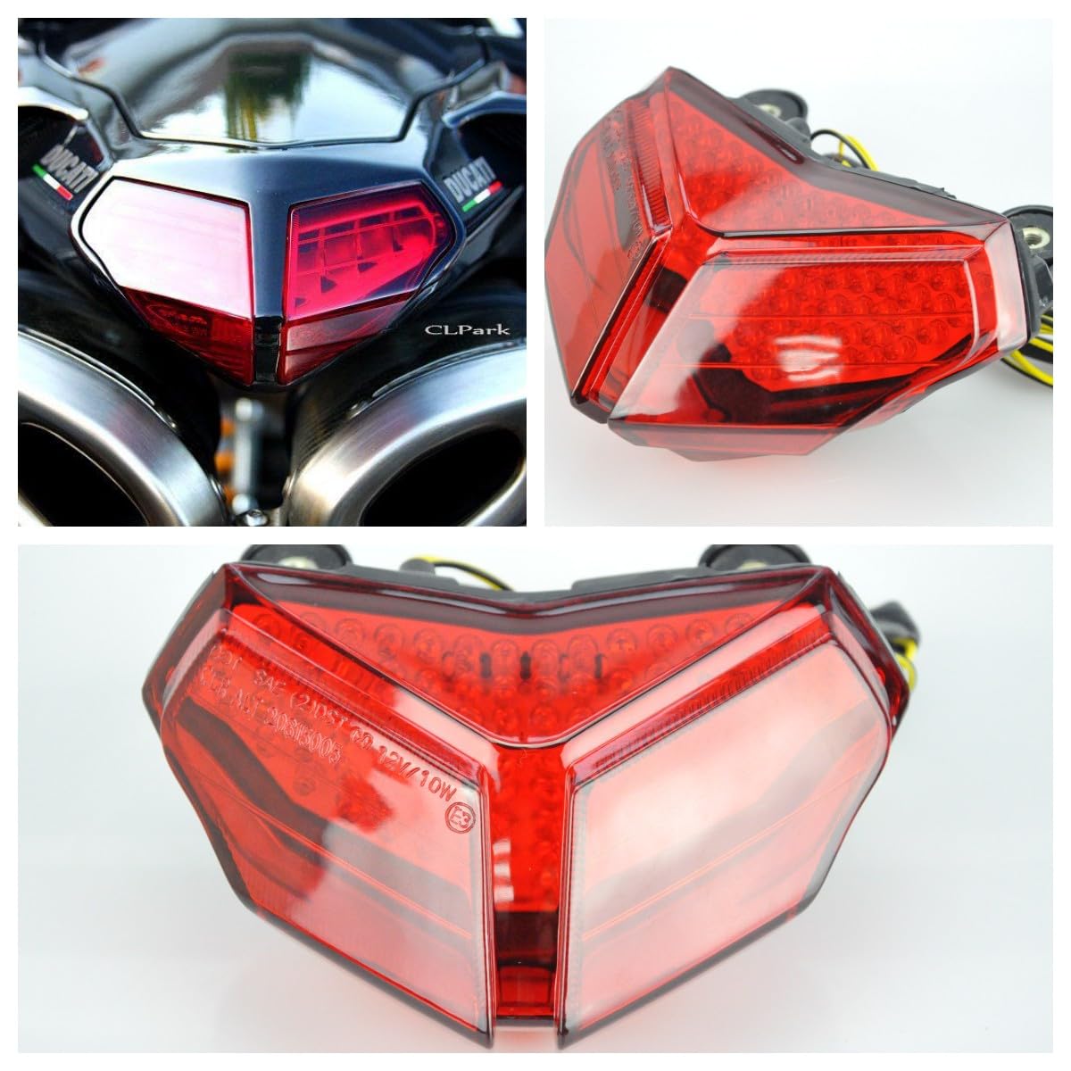 Fit Ducati SUPERBIKE 1198 &1098 S & 848; Sequential LED Rear Lamp Brake Tail Light + Integrated Turn Signal Indicators (Red lens)