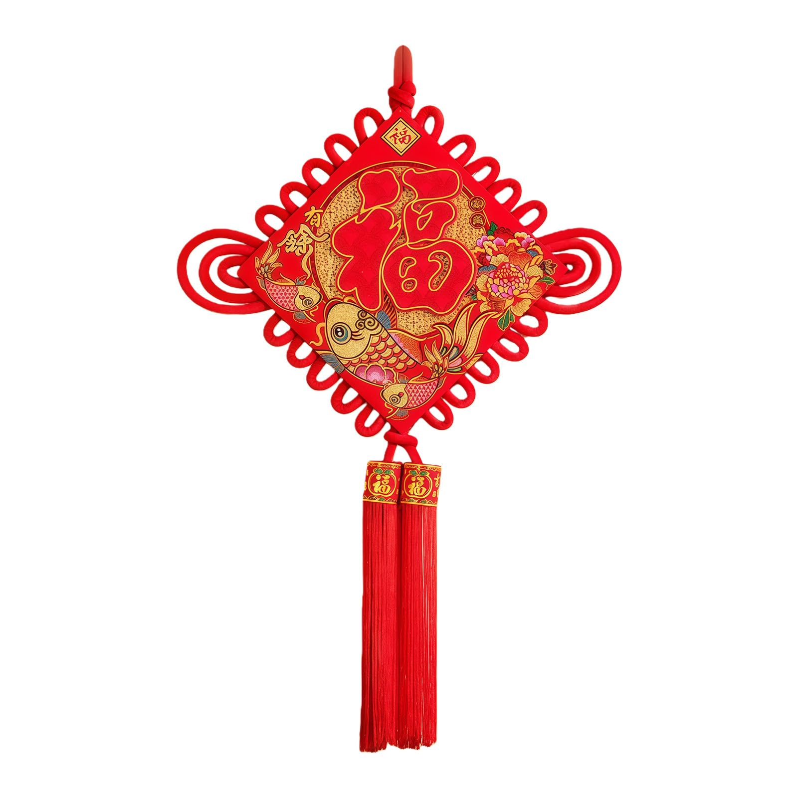 Buxuaaaa Chinese Knot Wall Ornament Velvety Fabric Chinese Knot Festival Hanging Decoration for Wall Window Entryway Enhancement Velvety Pendant