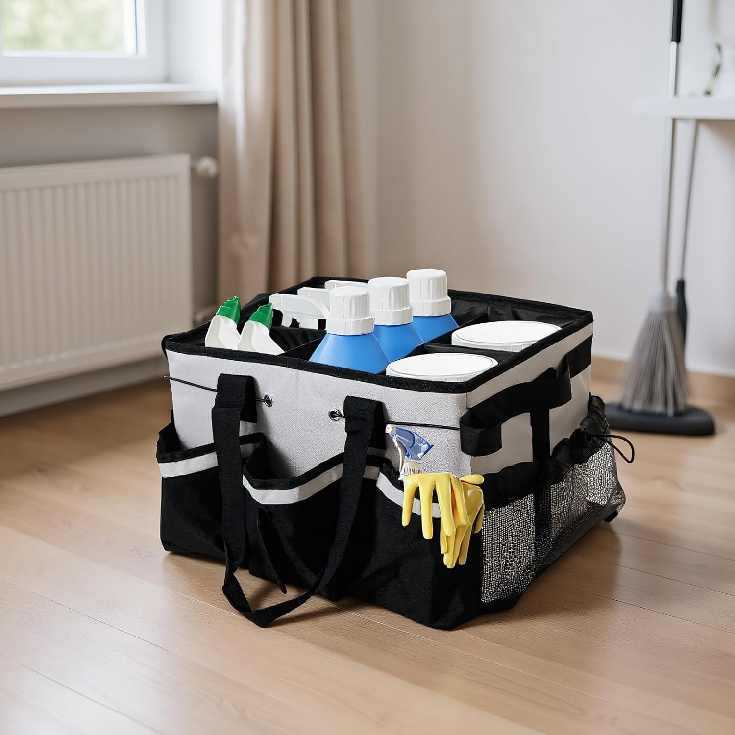 ハウスキーパー用クリーニングバッグ | ハンドル付きクリーナーオーガナイザー ポータブルトート ウェアラブルツールストレージ キャン