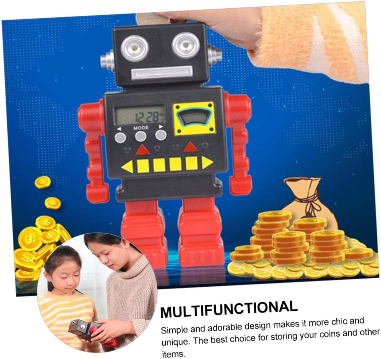 Automated Coin Bank Desktop Money Saver Robot Toy Piggy Bank Decorative Home Savings Jar