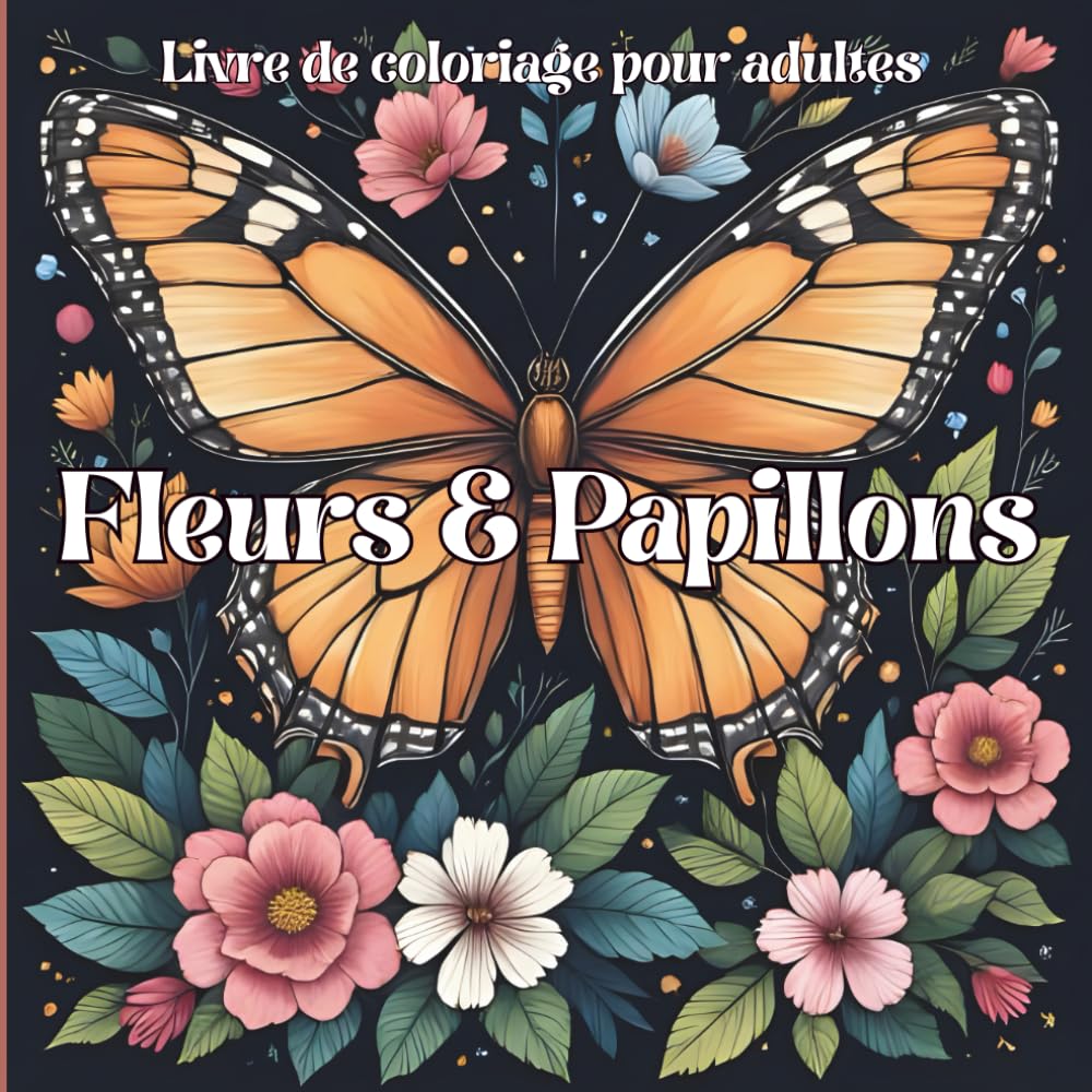 Livre de Coloriage Fleurs et Papillons pour Adultes: Magnifiques bouquets floraux, fleurs sauvages, coccinelles et motifs naturels pour la détente, la relaxation et la réduction du stress