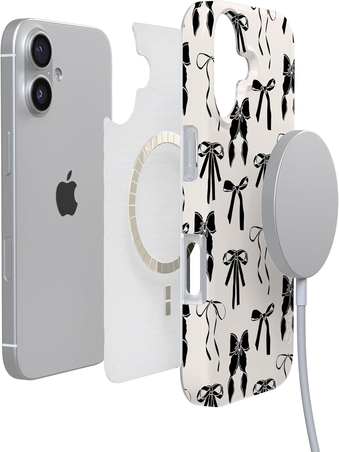 Casely iPhone 17 Case | Goth Girlie | Black Bows | Compatible with MagSafe | Classic Ultra Slim Design