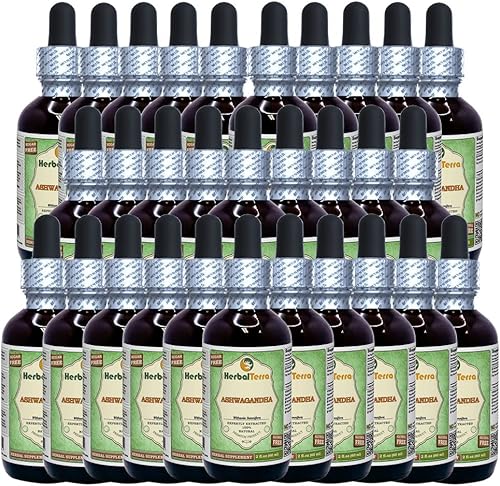 Miniatura 18 de Ashwagandha (Withania Somnifera) Glicerita, extracto líquido orgánico de raíz seca sin alcohol, 2 onzas