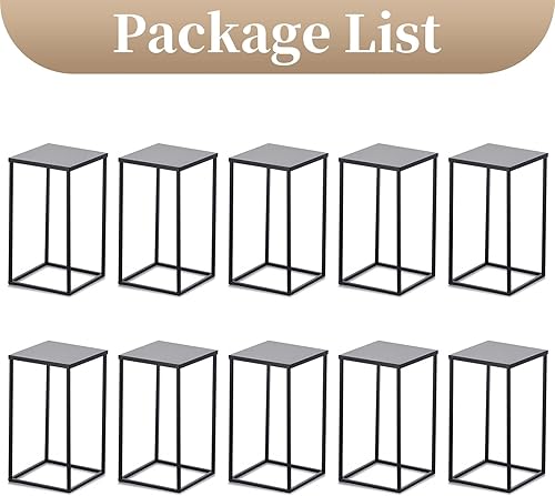 Miniatura 60 de Sziqiqi Jarrón de centros de mesa de boda para mesas con platos, 10 piezas de columna de metal, soporte geométrico de flores de 23.6 pulgadas