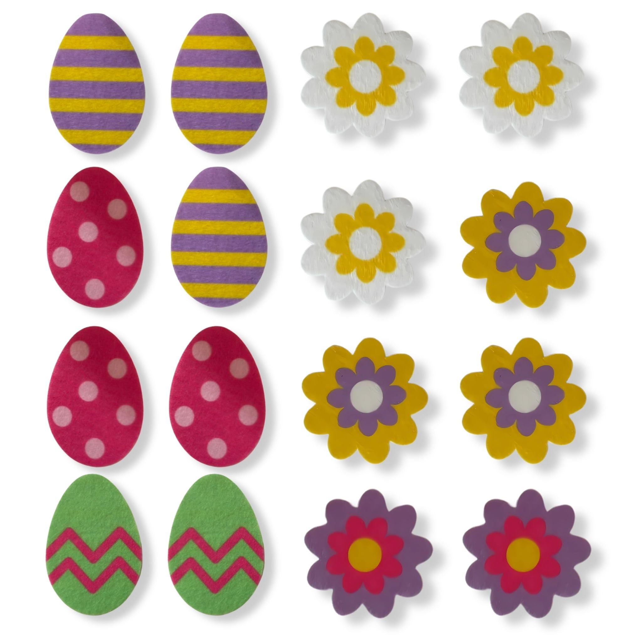 Akh Multi-Colour Akh® Easter Foam Stickers For Crafts | Pack Of 16 | Easter Bonnet Decorations, Diy Kids Craft Stickers, Egg & Flowers Sticker For Cards, Party Favours Colourful | Peel & Stick