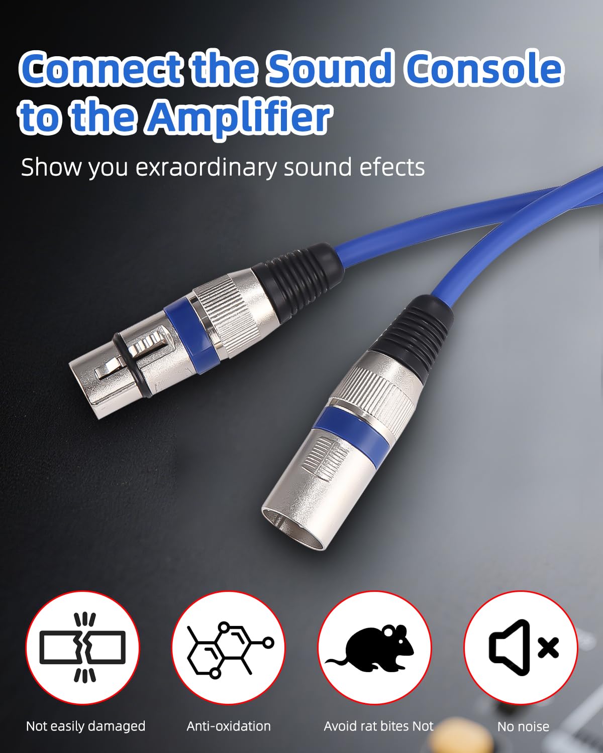Kixolo 10 PACK Cavo XLR Bilanciato 10 colori,10FT,Professionale cavo microfono xlr Cavo XLR maschio-maschio a 3 pin, per registratore da studio, microfono, sistema di altoparlanti