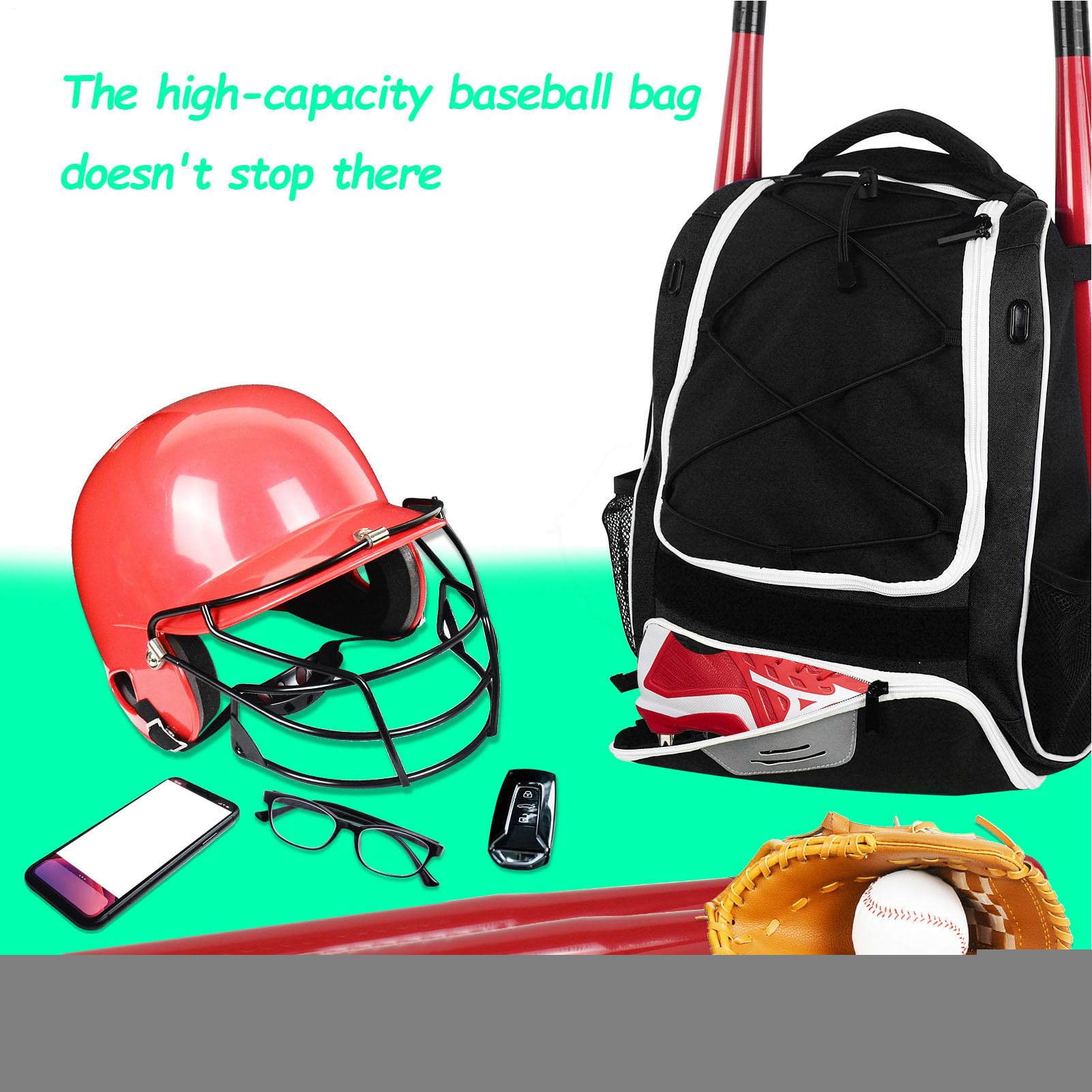 Genérico Mochila de béisbol - Bolsa de Equipo Juvenil, Sports Bat Bather