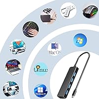 Vista 7 de Hub USB C 4 puertos, Eanetf USB C a USB Hub 3.0 Divisor USB para Mac Pro, iMac, iPad Pro, Chromebook, Pixelbook, Dell XPS, Samsung y más