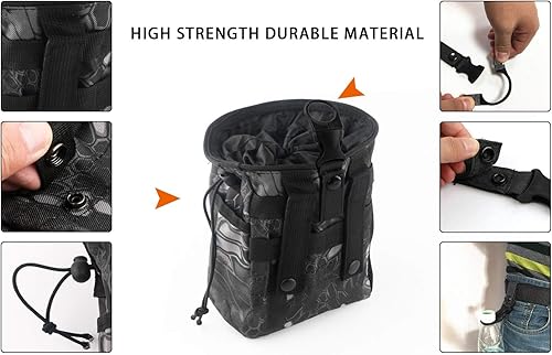 Miniatura 5 de Bolsa de tiza con cordón para escalar en roca con un mosquetón, diferentes bolsillos para escalar bouldering, gimnasia, bolsa de gimnasio, ajuste