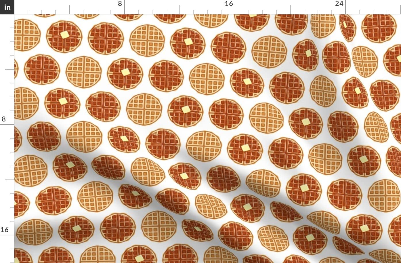 Spoonflower Fabric - Waffle Breakfast Food Junk Printed on Organic Cotton Sateen Fabric by The Yard - Sewing Quilting Apparel Home Decor