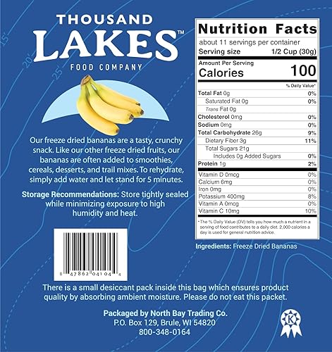 Miniatura 8 de Thousand Lakes Frutas liofilizadas plátano paquete de 4 paquetes de 32 onzas