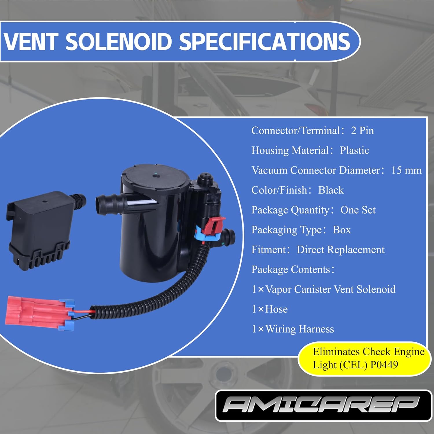 Evap Canister Vent Solenoid Valve Assembly P0449 for 2004-2010 Chevy Silverado GMC Sierra 1500 2500 3500 HD Classic 4.3L 4.8L 5.3L 6.0L 6.2L 8.1L Vapor Canister Vent Solenoid 911-237 10357992 CVS34