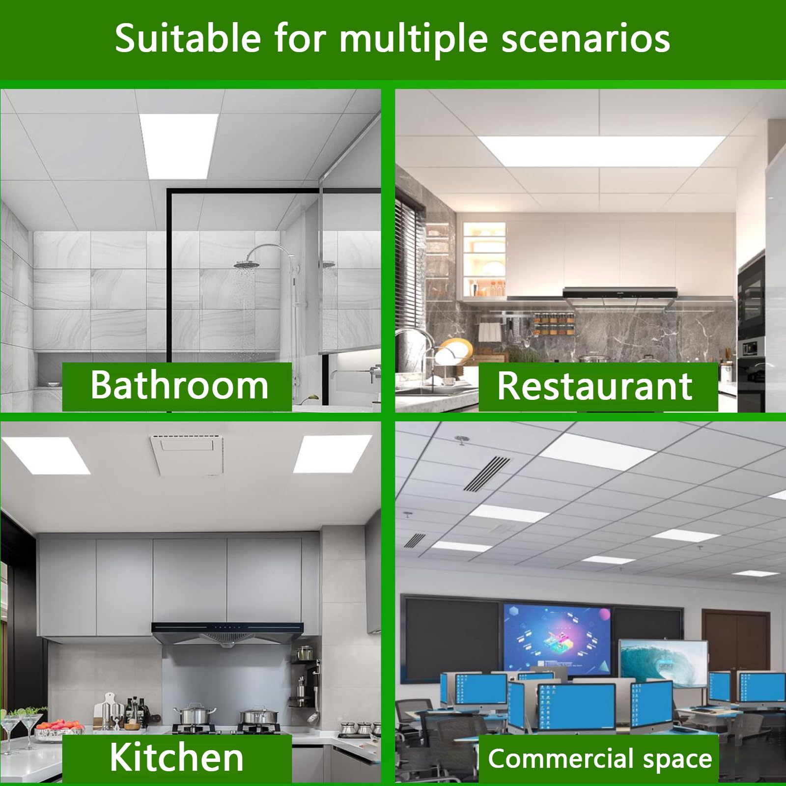 Confezione Da 10 Pannelli LED Ultrasottili Da 85 W Per Soffitto, 60x60 Cm, Luce Bianca Fredda 6500K, Illuminazione A Incasso A Risparmio Energetico Per Casa, Ufficio E Aree Commerciali,60cm × 60cm-10p