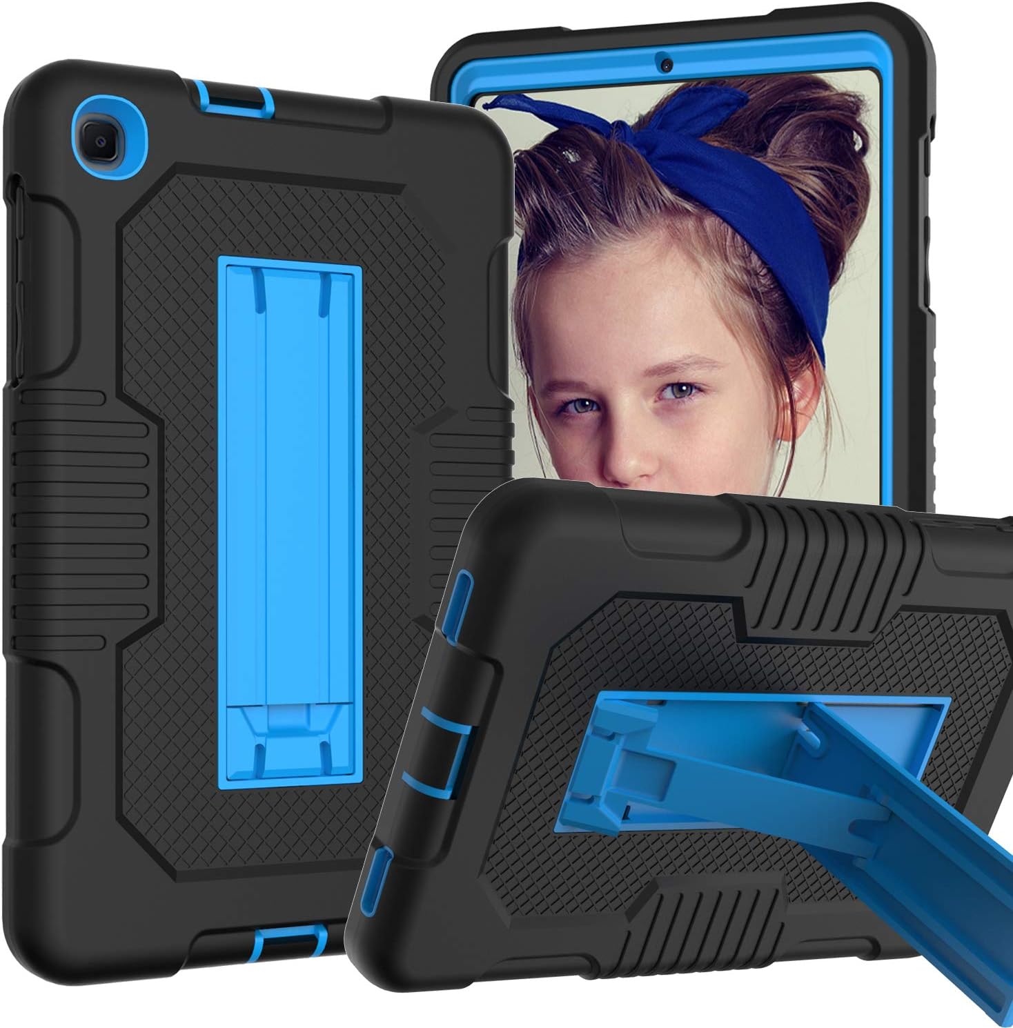 OKP Case for Samsung Galaxy Tab A 8.4 (2020 Release, SM-T307) Built with Kickstand, Shockproof Rugged Drop Protection Tablet Case for Galaxy Tab A 8.4 for Kids (Black+Blue)