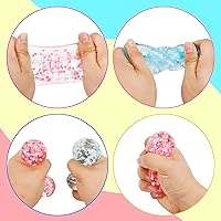 Vista 6 de Fidget Toy Stress Cube- 4 Pack Sensory Squeeze Toys, Slow Rising Squishy Cube Filled with Thick Substance and Snowflakes Crafts, Anxiety Stress