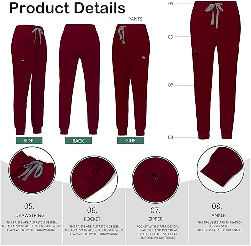 Miniatura 3 de VIAOLI Uniformes médicos, enfermera, mujeres, médico, enfermería, hospital, conjuntos de ropa de trabajo, ropa de trabajo