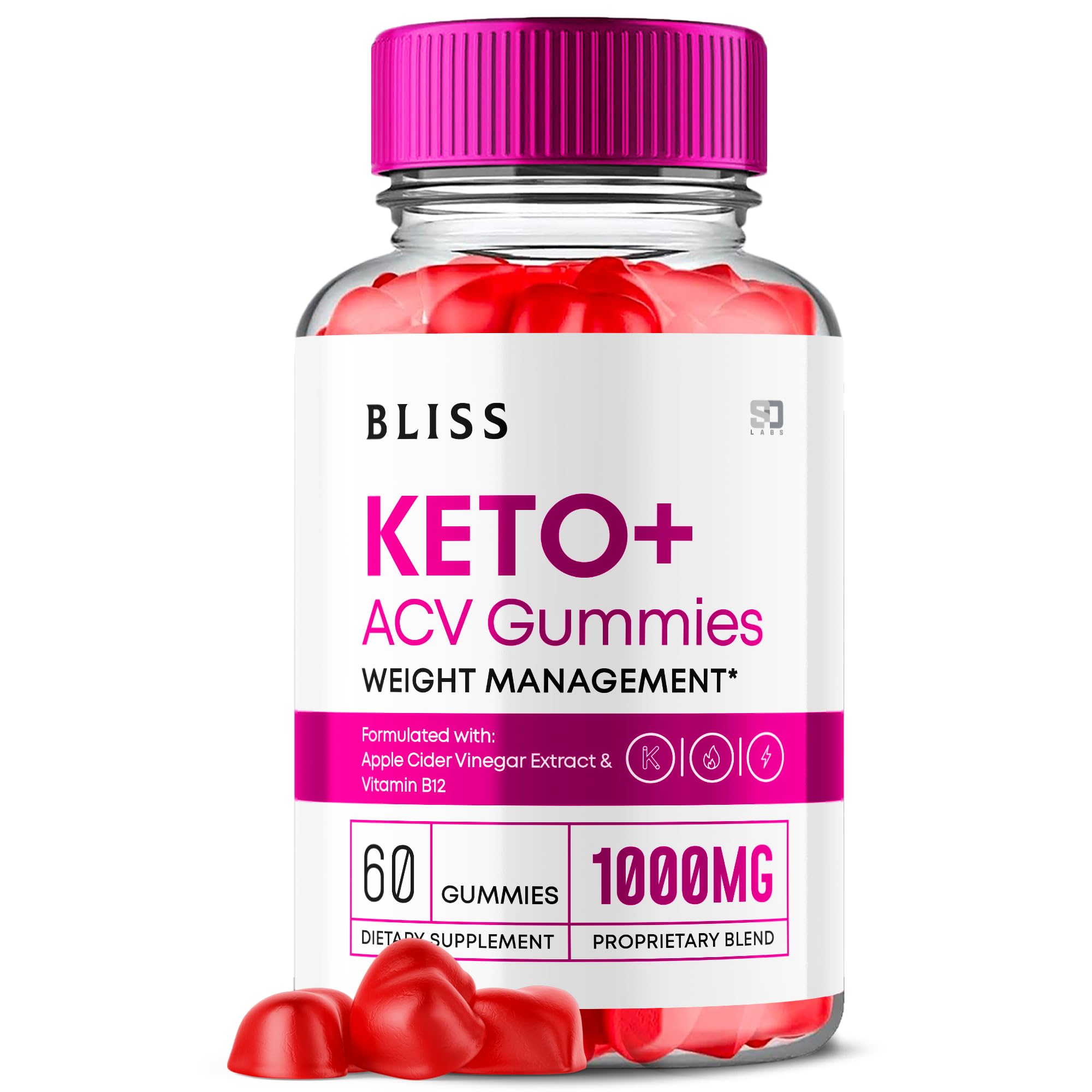 Bliss Keto ACV Gummies, Bliss Keto ACV Gummies, Bliss Keto + ACV Apple Cider Vinegar Supplement Pure Bliss Keto+ACV 1000MG Advanced Formula Vitamin B12 B6 Beet Root (60 Gummies)