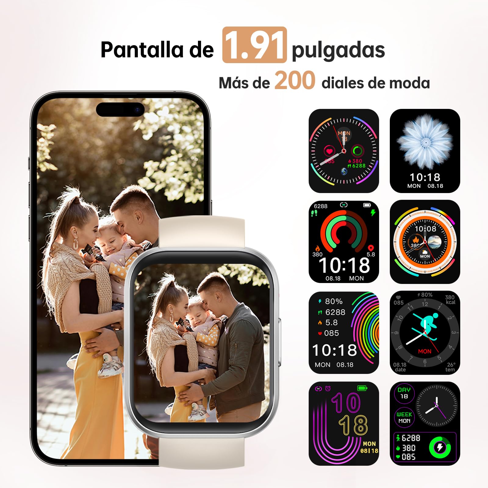 OUKITEL BT10 Sartwatch Uoo con Chiaate Bluetooth, 1,43 Pollici