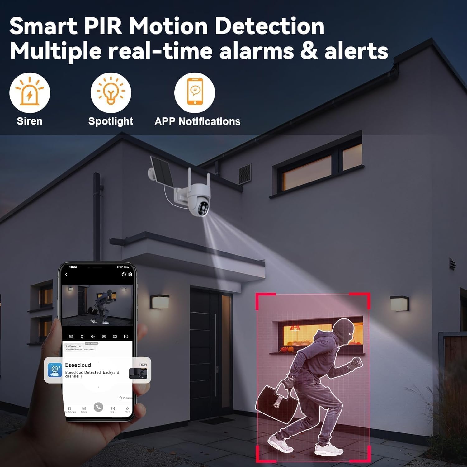 Solar Security Cameras Wireless Outdoor, 5G/2.4GHz WiFi Outdoor Security Camera for Home Security, Solar/Battery Powered Security Camera, Human Detection, Color Night Vision 2-Pack