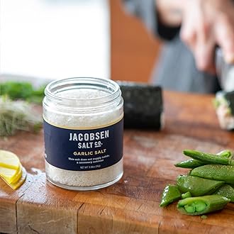Jacobsen Salt Co. Garlic Salt – Kosher Sea Salt, Non-Iodized Made in USA, Non-GMO, Steak Seasoning, Garlic Flavored, Real Salt – 3.38oz