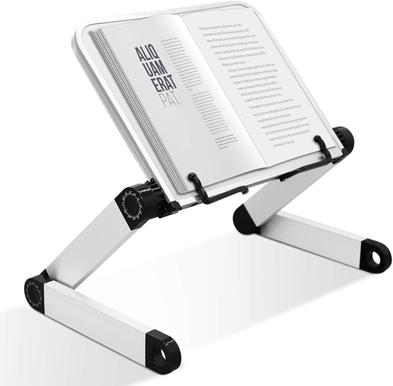 Book Stand Multifunctional Adjustable Laptop Stand Book Holder Tray with Clips