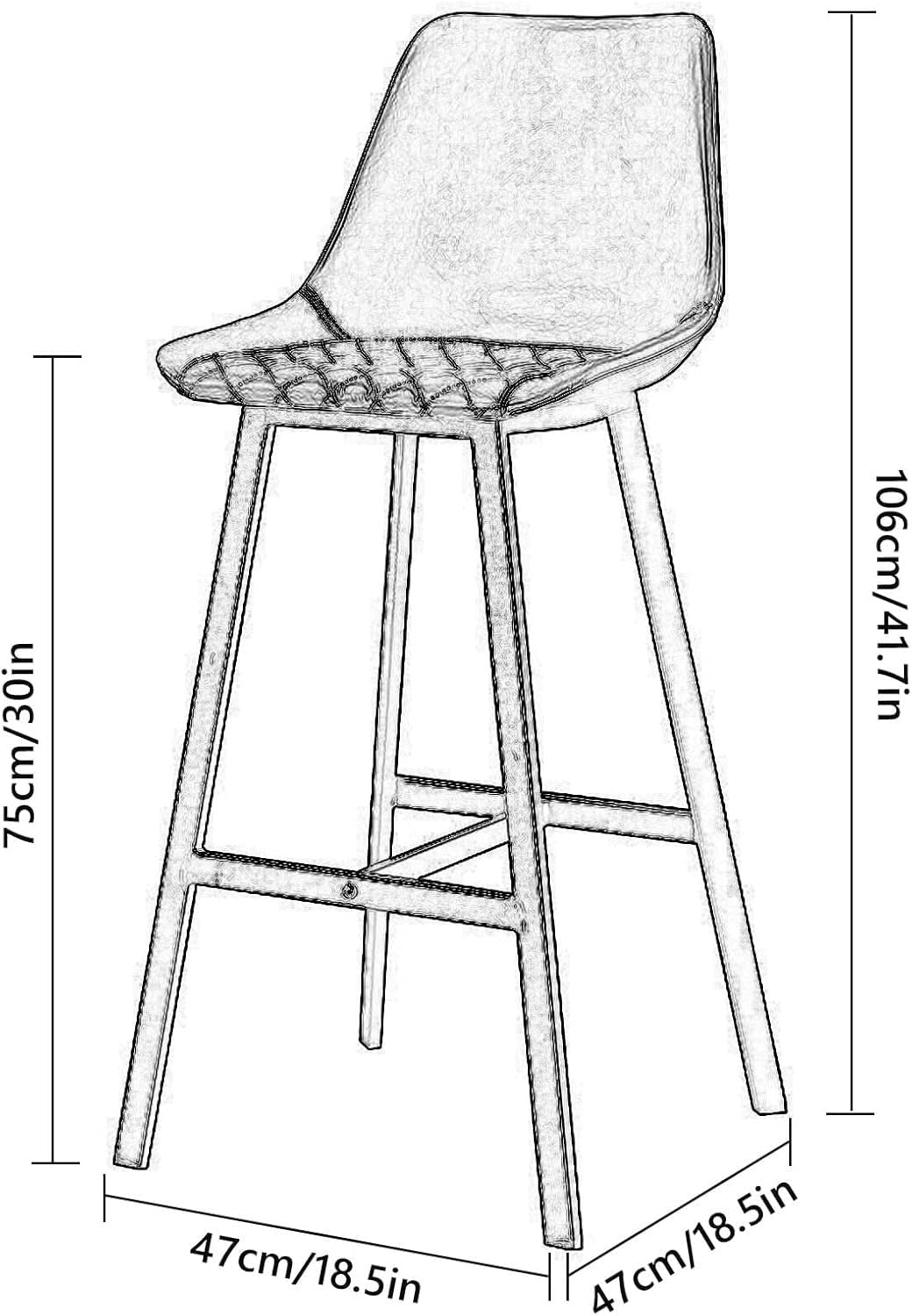 Tabourets de Bar en Similicuir Marron avec Dossier - Chaises élégantes à Hauteur de comptoir pour îlot de Cuisine et Coin Repas, 75 cm (30 po), Assise Durable et Confortable, 1 pièce