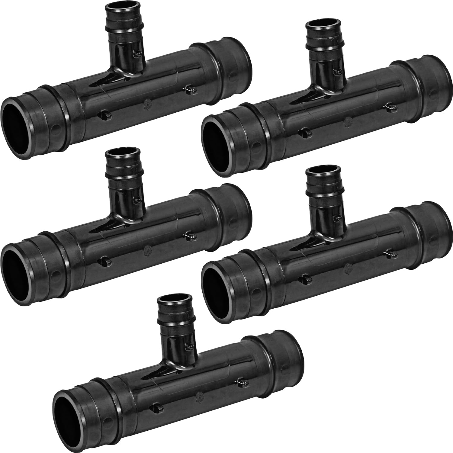 Lot de 5 raccords en T d'extension en polyéthylène Pex-A 5,1 x 5,1 x 2,5 cm, raccord en T F1960 2,5 x 2,5 x 1,27 cm, raccords de tuyau en plastique pour une utilisation avec des tubes Pex-A