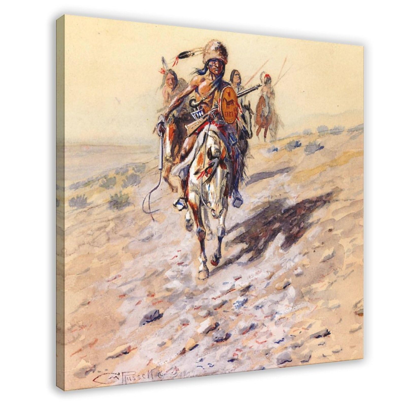 Impression sur toile On The Trail tableau nostalgique de l'Ouest americain