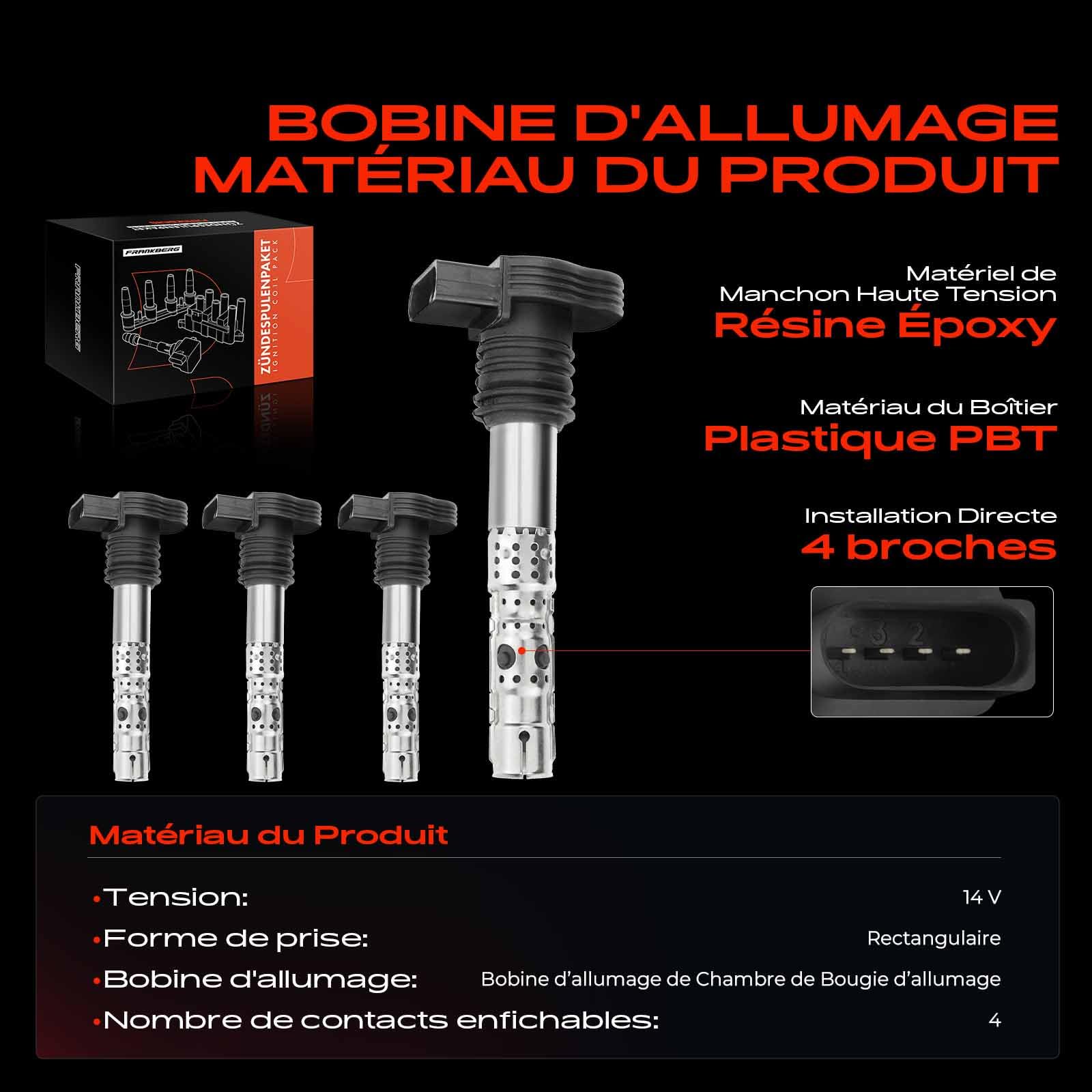 Frankberg 4 bobines d'allumage 06B905115D