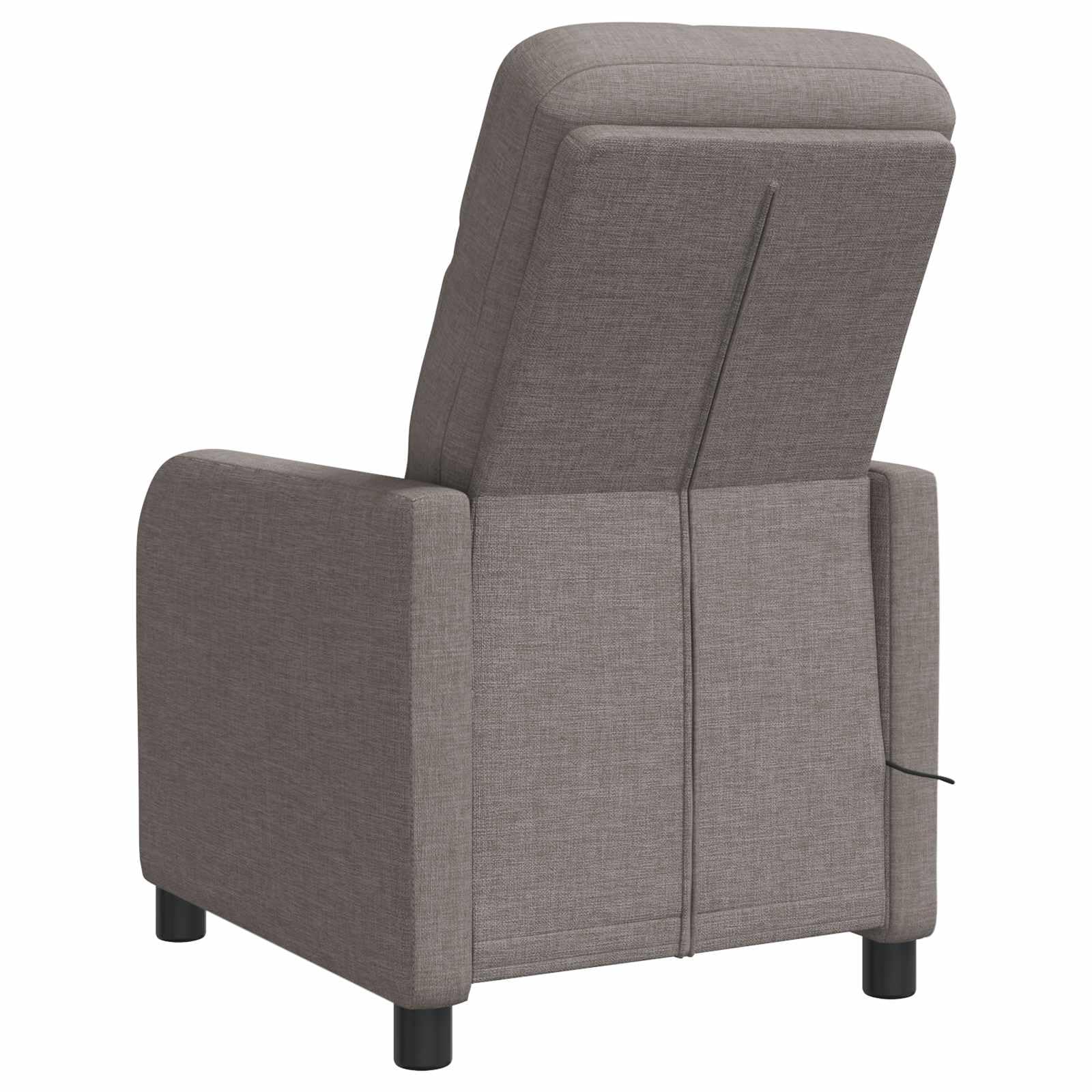 Poltrona relax massaggiante, tessuto tortora, 100% poliestere, regolabile