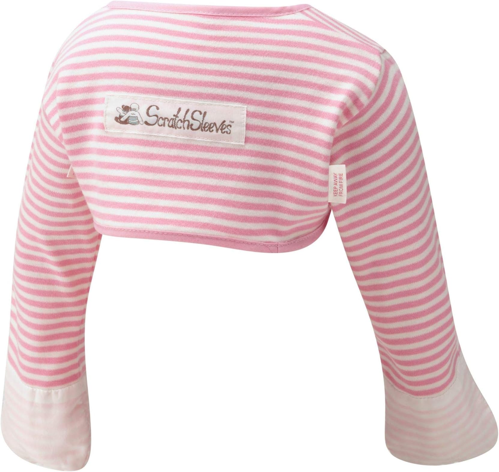 ScratchSleeves| Baby Girls' Stay-On Scratch Mitts Stripes