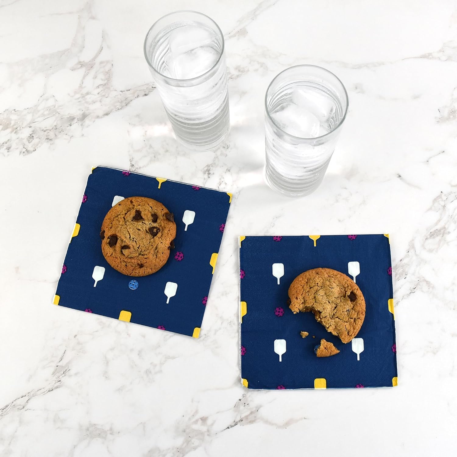 Pickleball Cocktail Napkins, Navy Color – Set of 20 Disposable Paper Napkins, 6.5 x 6.5 Inches, Printed with Pickleball Design – Pickleball Players – Fun Pickleball Party Supplies, Pickleball Gift