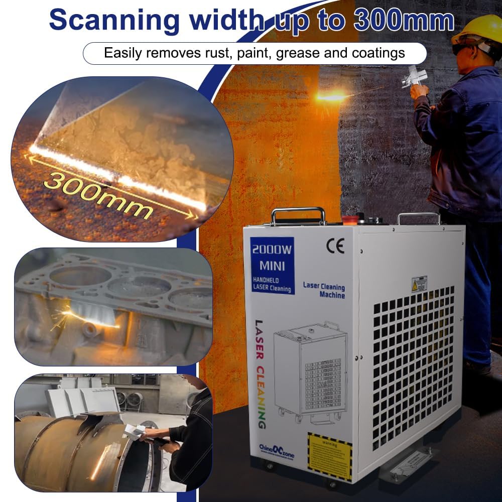 Macchina per la pulizia del laser a fibra 1500 W/2000 W/3000 W Relfar Double Wobble Rimozione del Rust Removal Cleaning Olio di Ruggine Macchina per la rimozione della ruggine in metallo per la