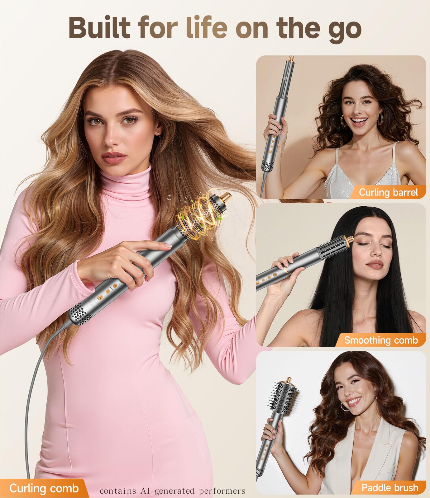 Dryhsip Styler do Włosów 8 w 1,Szczotka do Gorącego，Urządzenie do Stylizacji Włosów,Suszarko-lokówka,Suszarka do Prostowania,Odpowiednia do Wszystkich Długości Włosów Blowout Styles