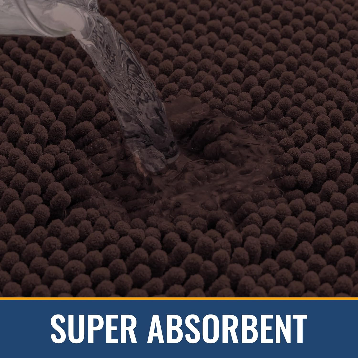 Arotive Bathroom Rugs 30x20, Extra Soft Absorbent Shaggy Chenille Bath Rugs, Machine Washable Rubber Backing Non-Slip Bath Mats for Bathroom Floor Tub and Shower, Home Decor Accessories, Brown - Image 4