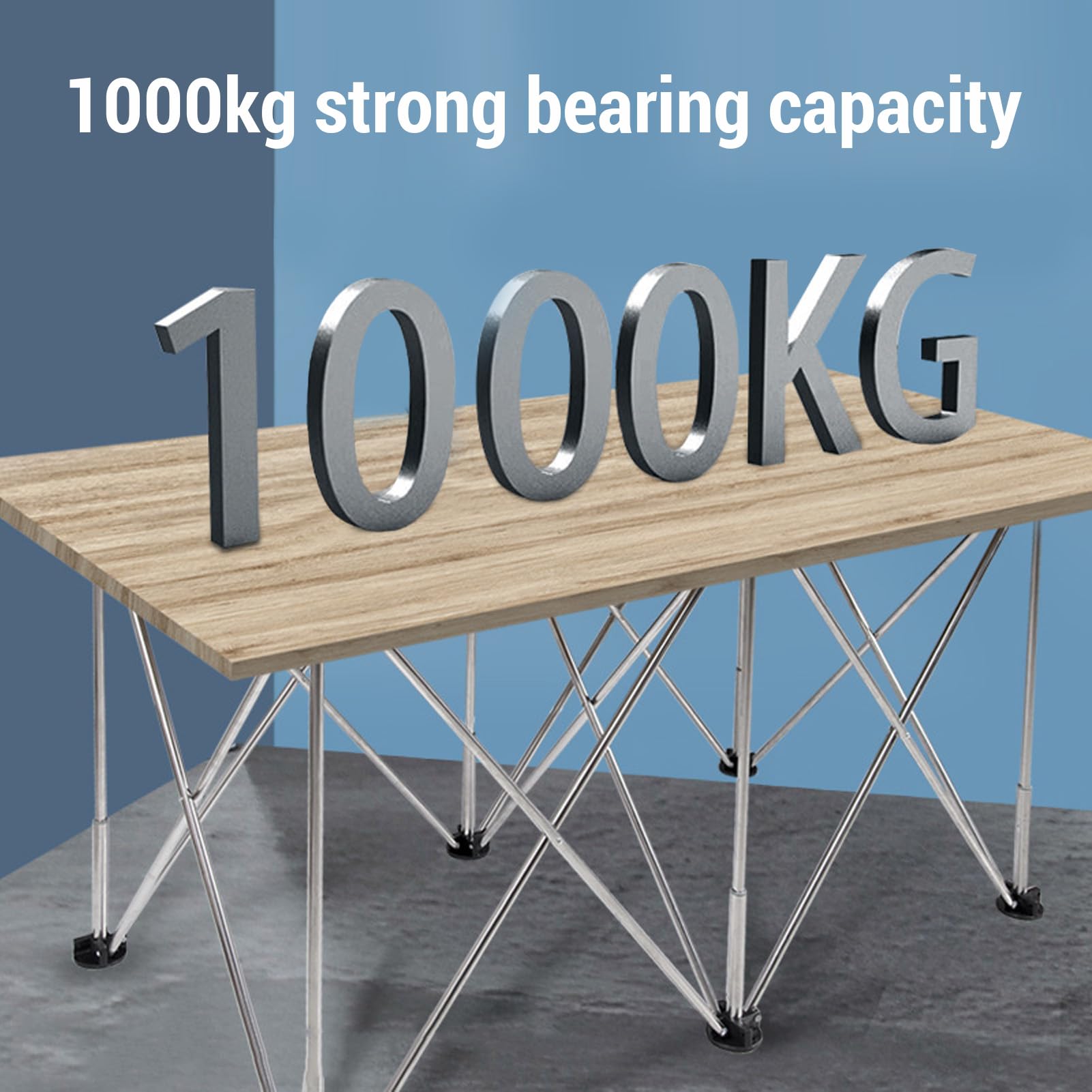 Mesa de Trabajo Plegable de Servicio Pesado Portátil con 10 Patas de Soporte de Acero Capacidad de Carga de 1000 Kg para Construcción y Corte de Carpintería