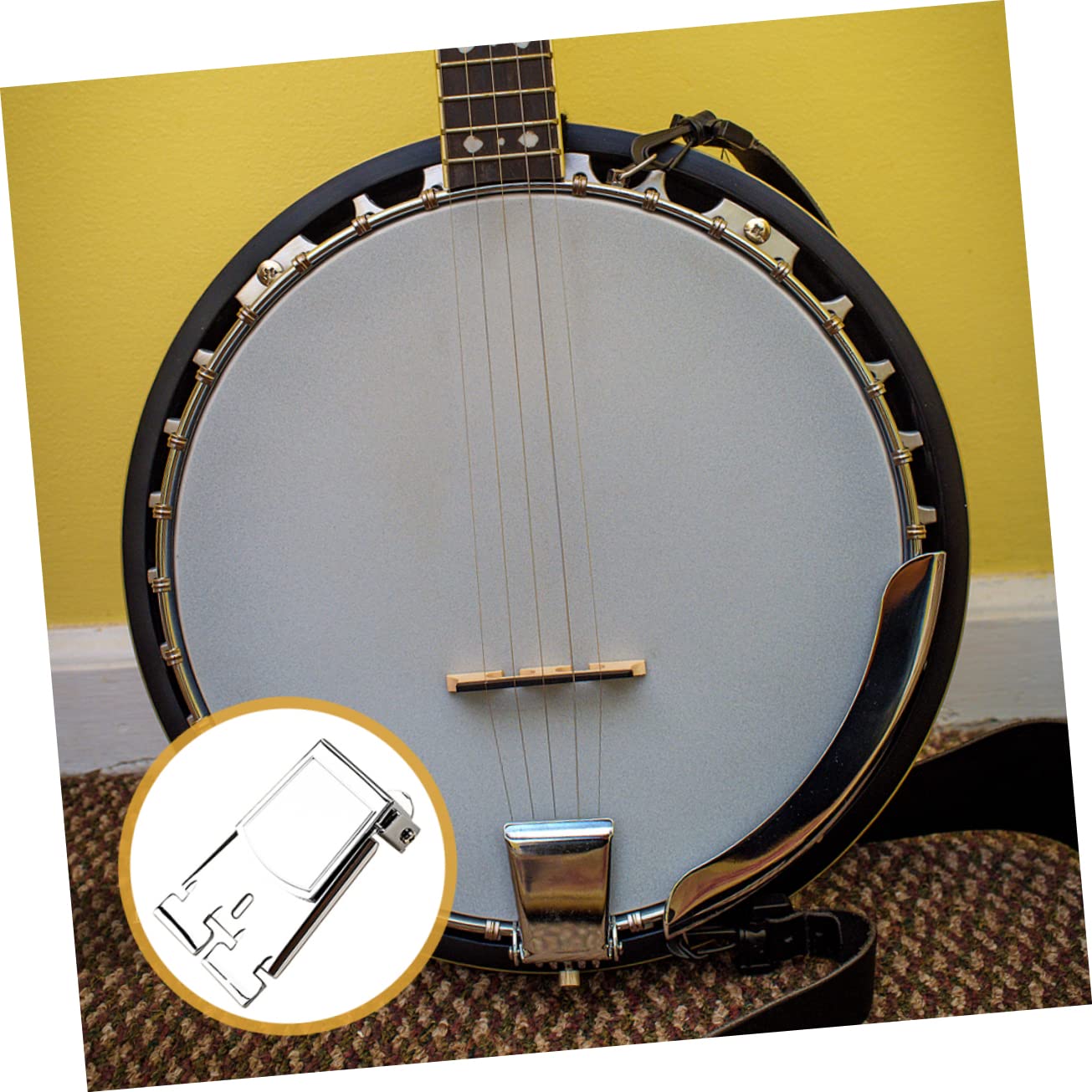 Toyvian 4stücke Banjo Tailpiece Saiter Banjo Robuste Metall-saitenhalterung Einfacher Austausch Für Gitarrenliebhaber Chrom-finish Langlebig Und Sicher