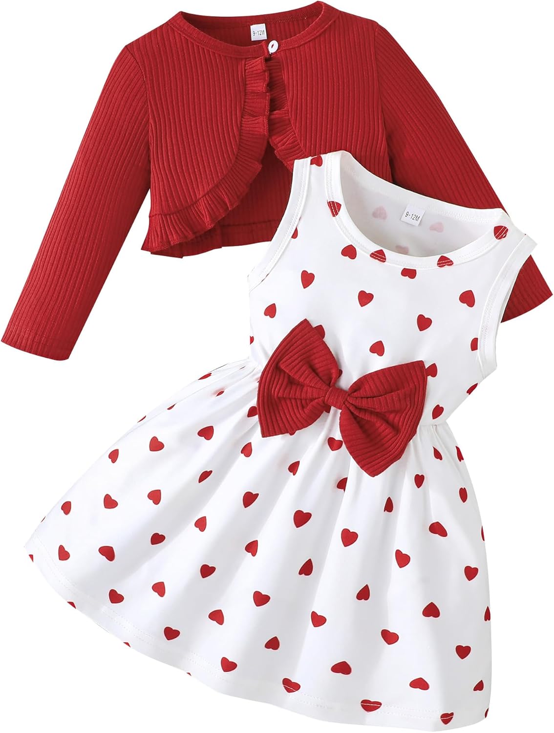 Rosibel Toddler Baby Girls Dress and Cotton Cardigan Set for 6M-3T Spring Autumn Clothes Outfits