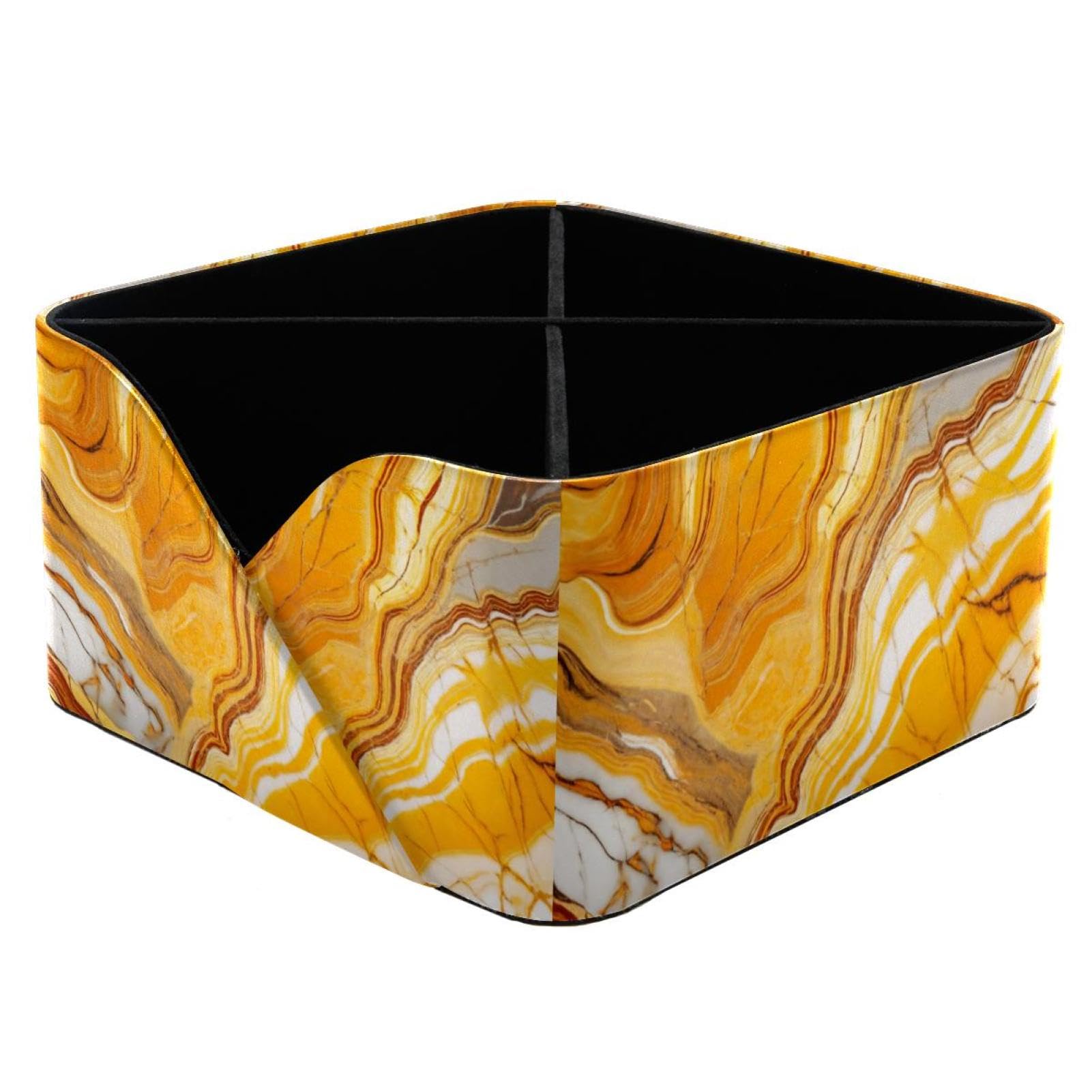 Porte-stylo rectangulaire marbre jaune pour bureau bien rangé