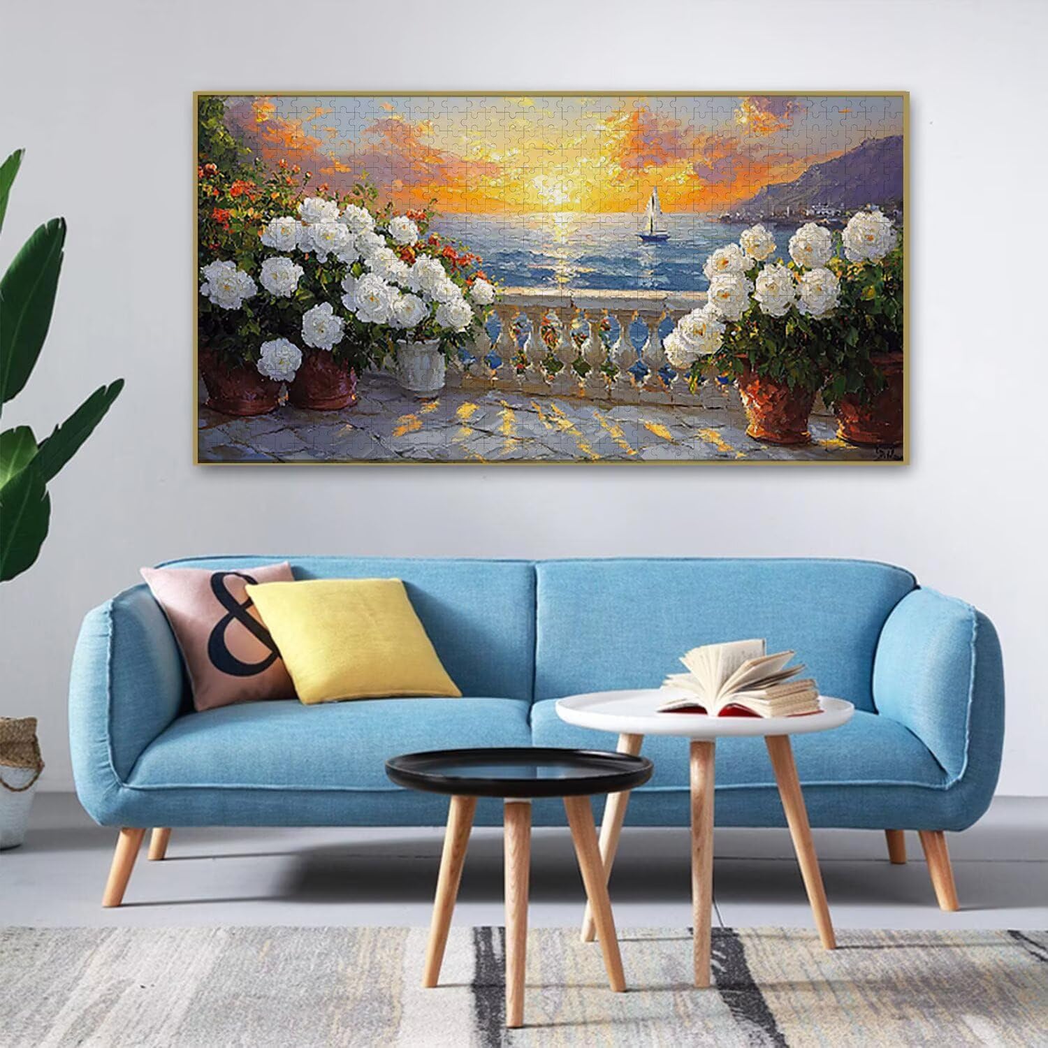 Puzzle de Madera para Adultos 1312 Piezas - Rosas con Vistas al mar, Obra de Arte de Juego de Rompecabezas para Adultos, Puzzle de Impresión de Alta Definición, Pasatiempo Creativo Regalo b-305