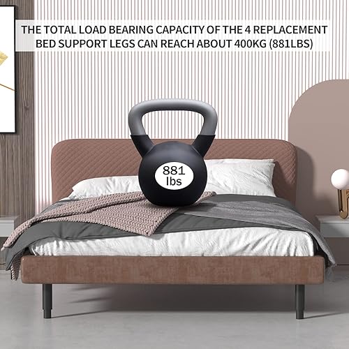 Miniatura 7 de 4 patas de soporte de cama de metal ajustables, 7.08 a 13 pulgadas, para listones de madera, patas de repuesto, 881 libras881.8 lbs