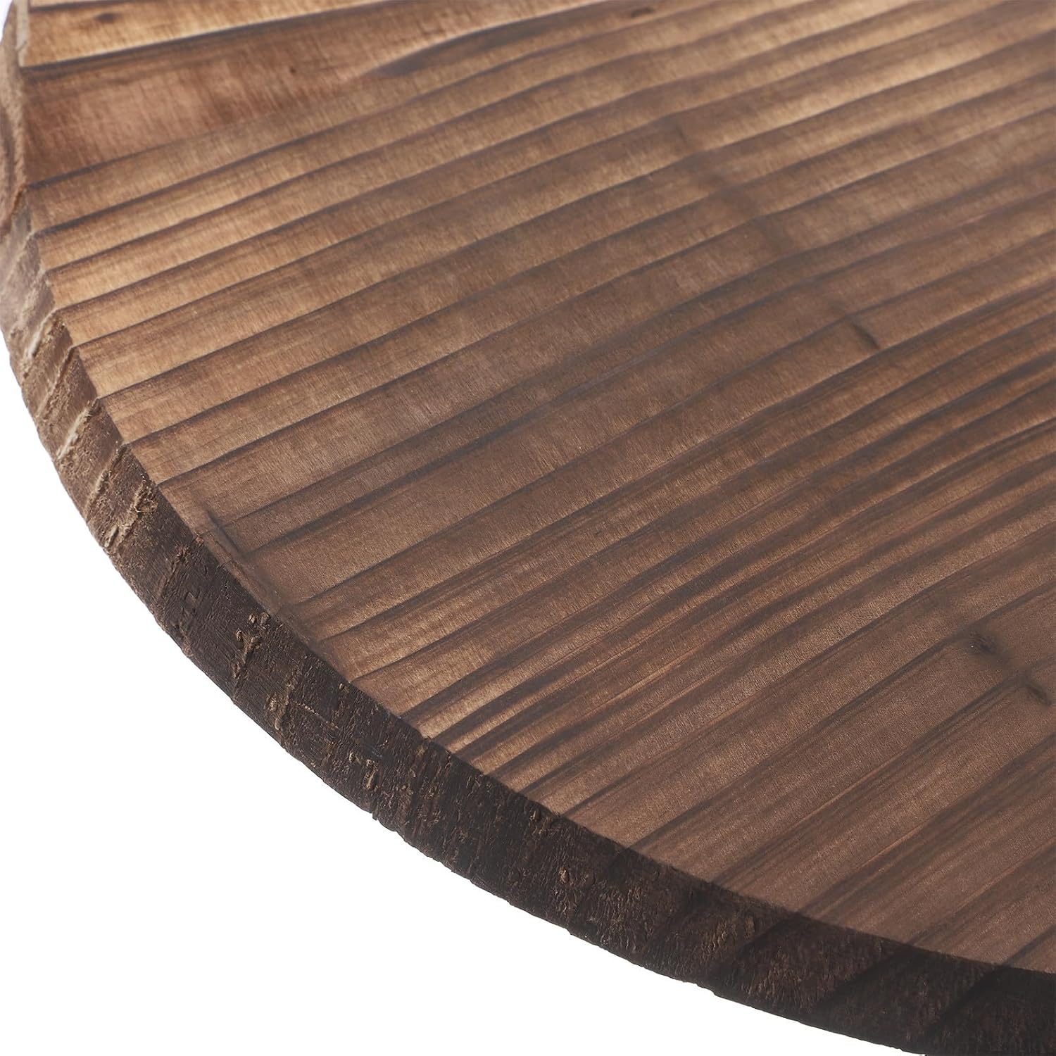 SHOWERORO 14-inch Wood Wok Lid Carbonized Wooden Pot Cover for Cast Iron and Flat Bottom Pans, Kitchen Wok Accessory, Home Cookware Protector, 36cm Pan Cover